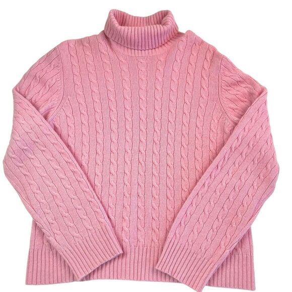 Charter Club Cashmere Cable Knit Pullover Sweater XL Pink Quiet Luxury fisherman - Picture 8 of 10